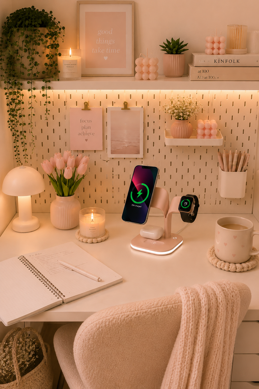 Calling all girls and boys who love pink—I’d like to share my pink desk with you all.